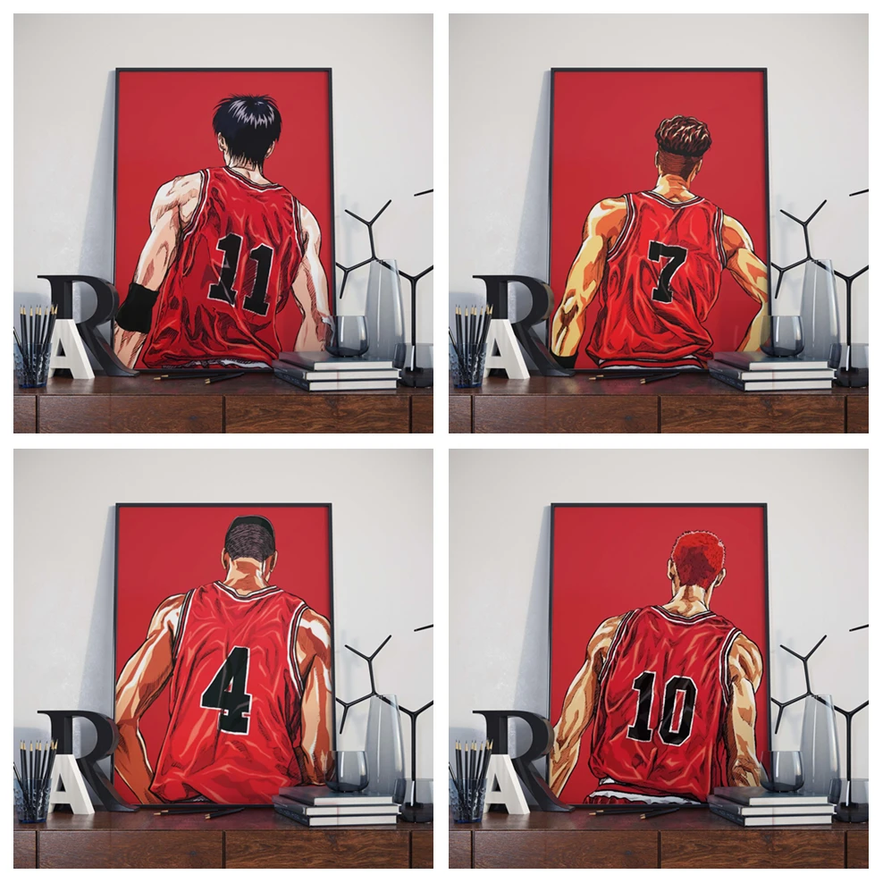 Японские Классические картины из аниме Манга с изображением персонажа Slam Dunk для