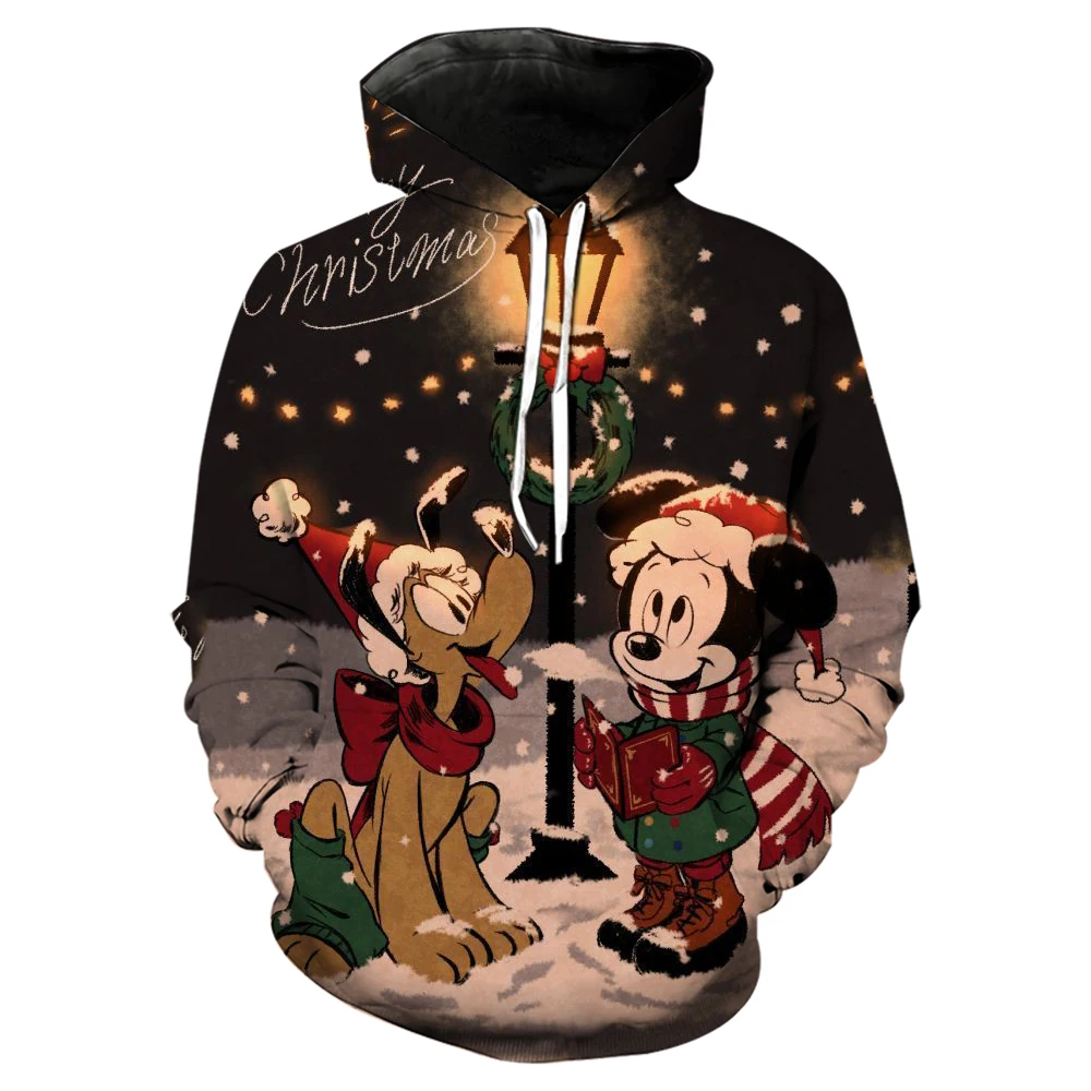 

Disney 3D Minnie Mickey Mouse Christmas Men Women Hoodies Casual Hip Hop Streetwear Sweatshirts Boys Girls Autumn Tops Coats