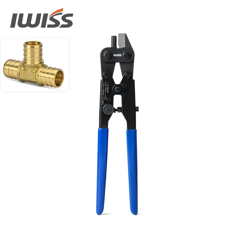

IWISS PEX-1210C 3/4-inch Brass PEX Barb Tee-5 Pack NFS Certified and PEX Crimp Ring Removal Tool Bundle