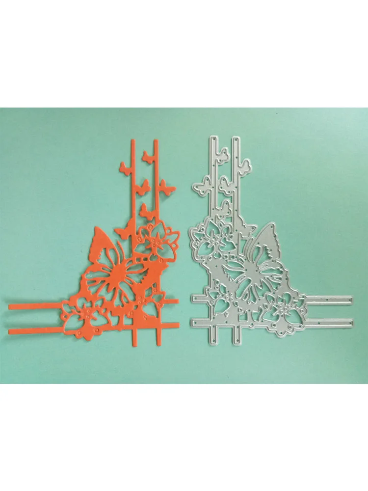 Бабочка цветок угловой металлический трафарет для вырезания альбом