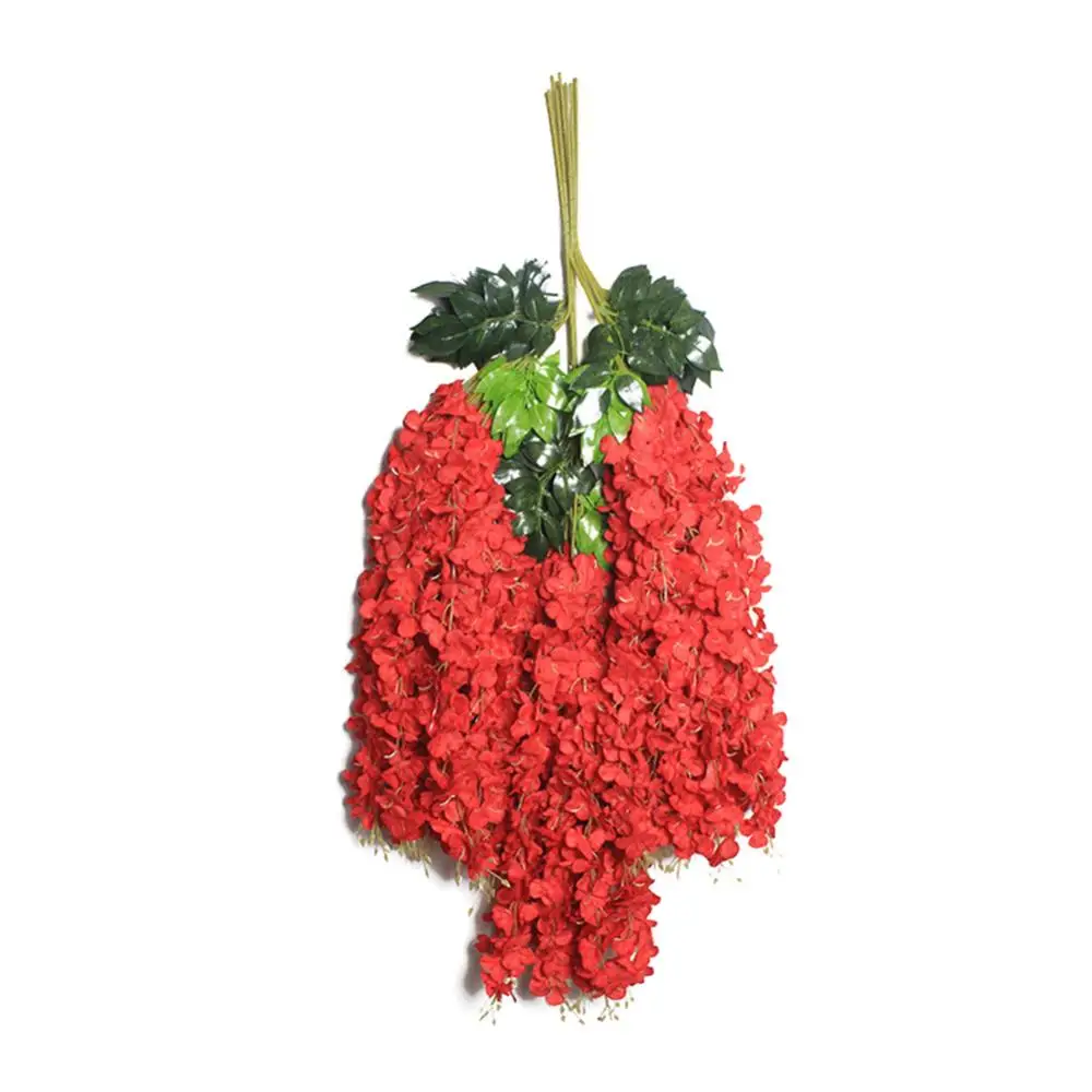 

1Pc Artificial Wisteria Flower Plant Wall Hanging Vine Wedding Garden Home Decor