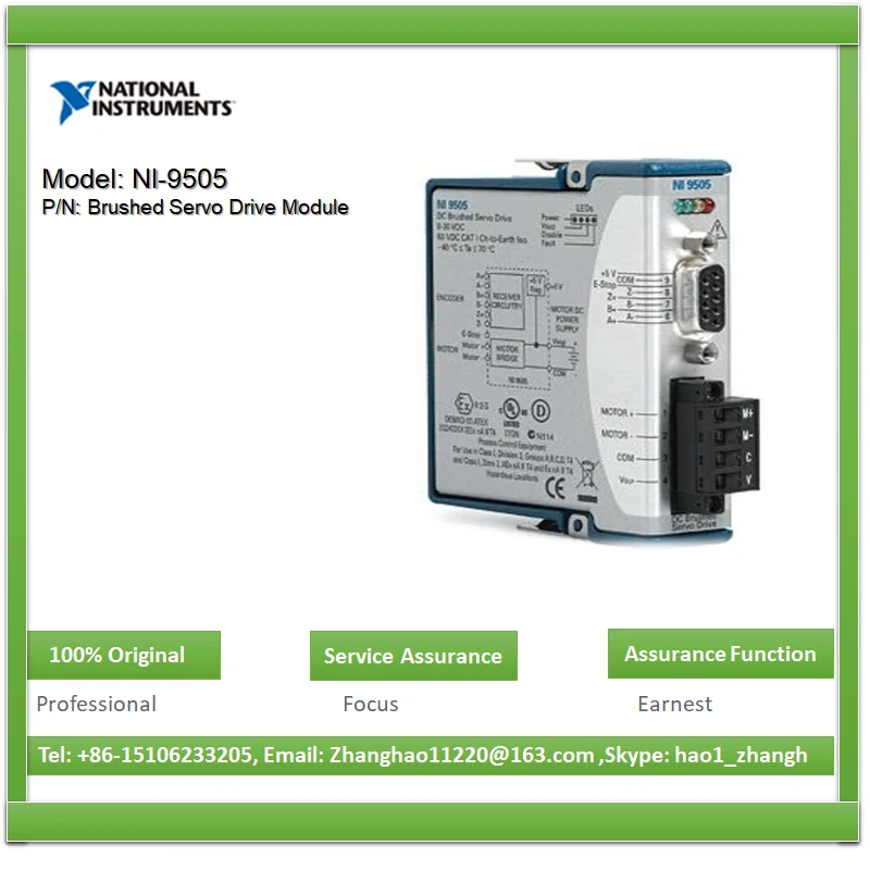 

NI-9505 Brushed Servo Drive Module , 95%New with 100% Original , contact to us for get VIP Price