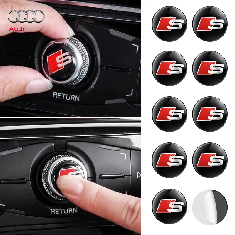 10 шт. алюминиевые автомобильные наклейки для Audi sline A4 B7 B8 B9 A3 8P 8V 8L A5 A6 C6 C5 C7 4F A1 A7 A8 Q2