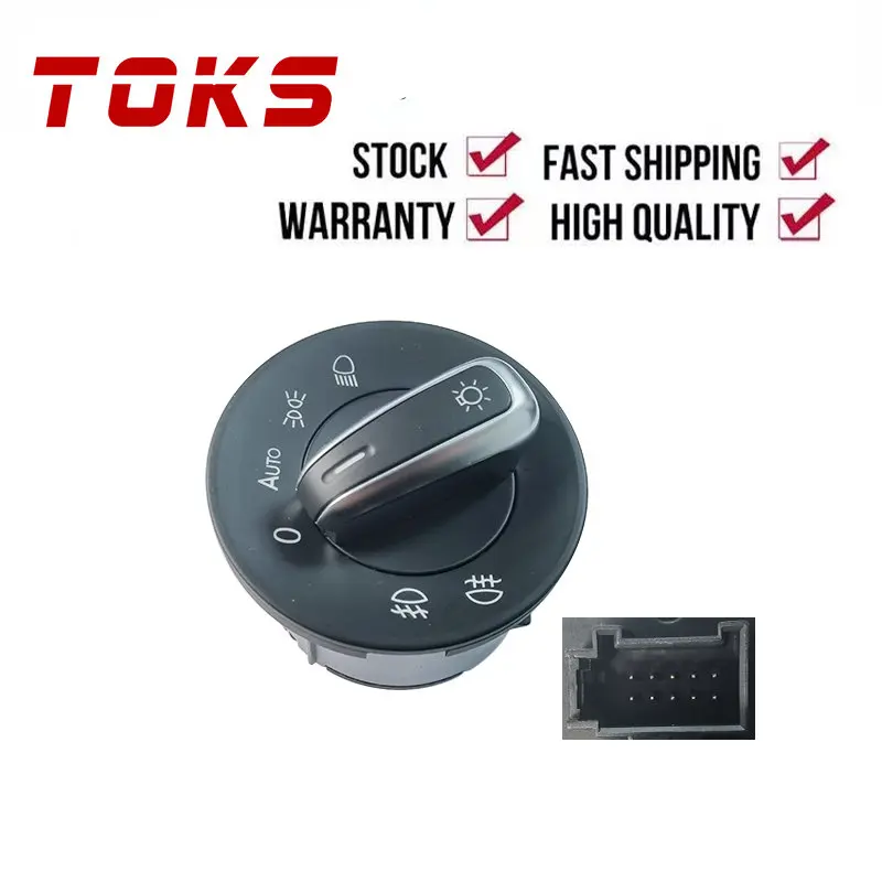 

Chrome Auto Headlight Switch Light For Skoda Octavia 2004-2014 1Z0941431K auto replacement parts