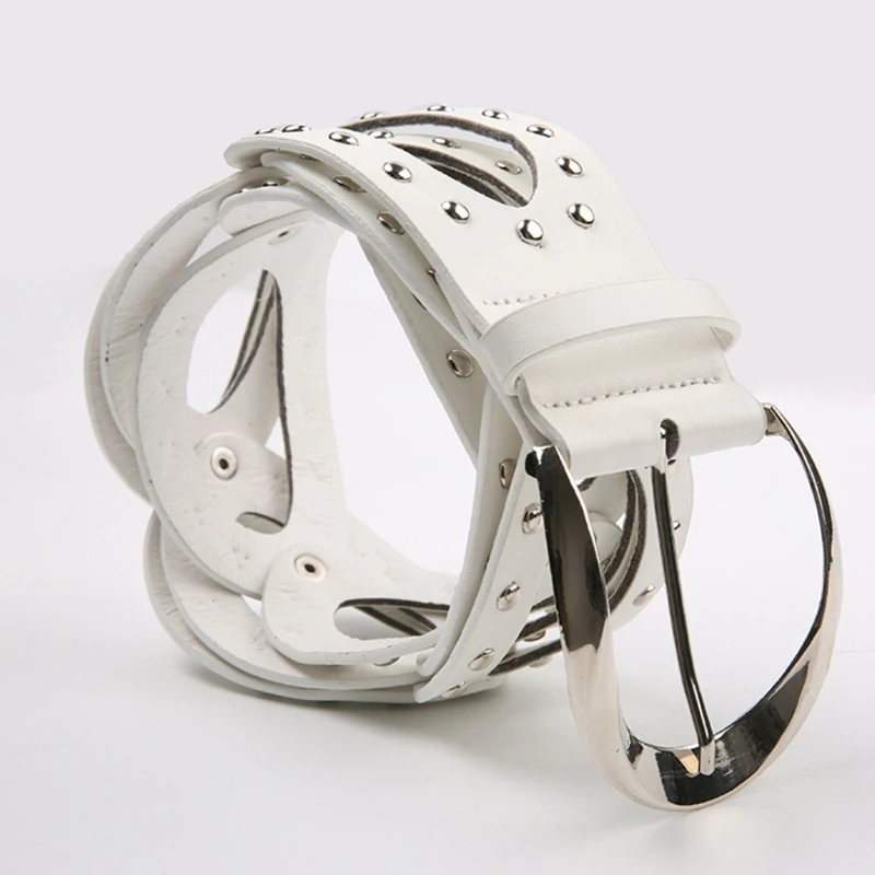 

MXMB Elegant Hollow Circle Leather Belt for Parties and Dinners for Women