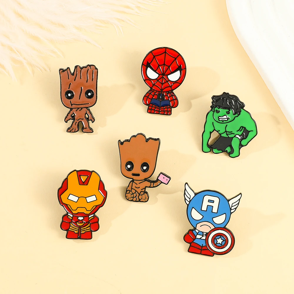 

Movie Avengers Iron Man Captain America Button Brooch Superhero Spiderman Hulk Enamel Lapel Pin Badge Jewelry Jacket Jewelry