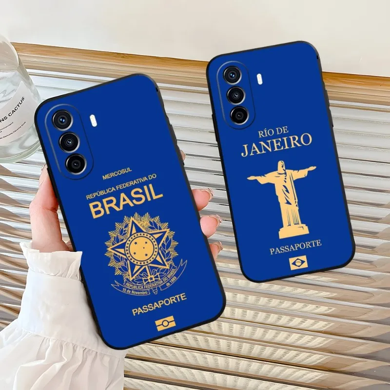 

Brazil Passport Phone Case For Huawei Y7 Y7A Y9 Y7P Y6 Y6Pro Y5 Y5P Prime 2020 2019 2018 2017 Nova 9S 9RO 9SE Balck Cover