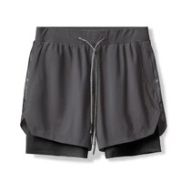 european mens sports summer new double pants gym sports jogging training shorts mens womens shorts