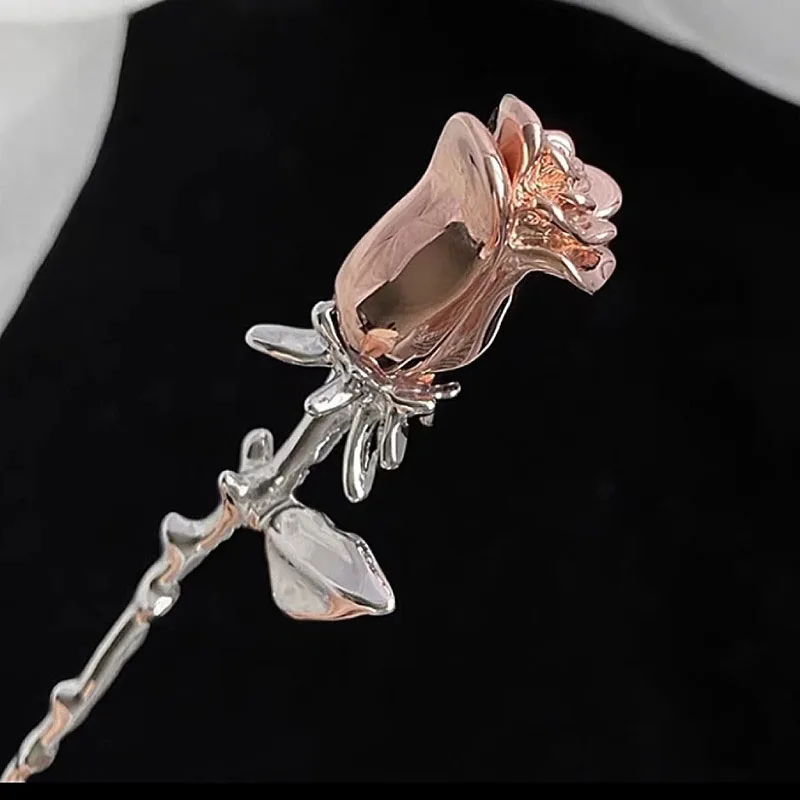 

Metal Rose Hairpin Europe And United States Temperament Personality Fashion Long Hair Accessories Ms Travel Wedding Jewelry