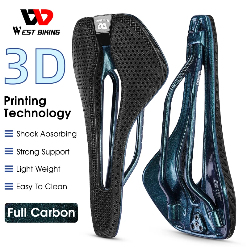 

Carbon Fiber Bike Saddle 3D Printed Ultralight Comfortable MTB Road Honeycomb Bicycle Part Hollow Breathable Cycling Race Seat