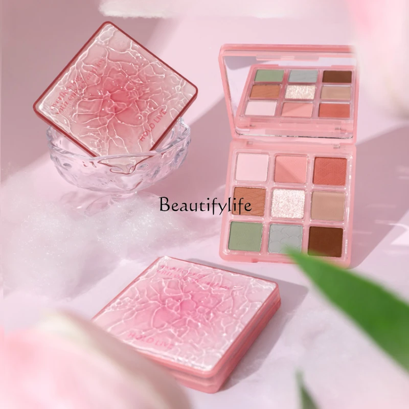 Розовые волнистые тени для век в форме трещин с бусинами матовые синие зеленые