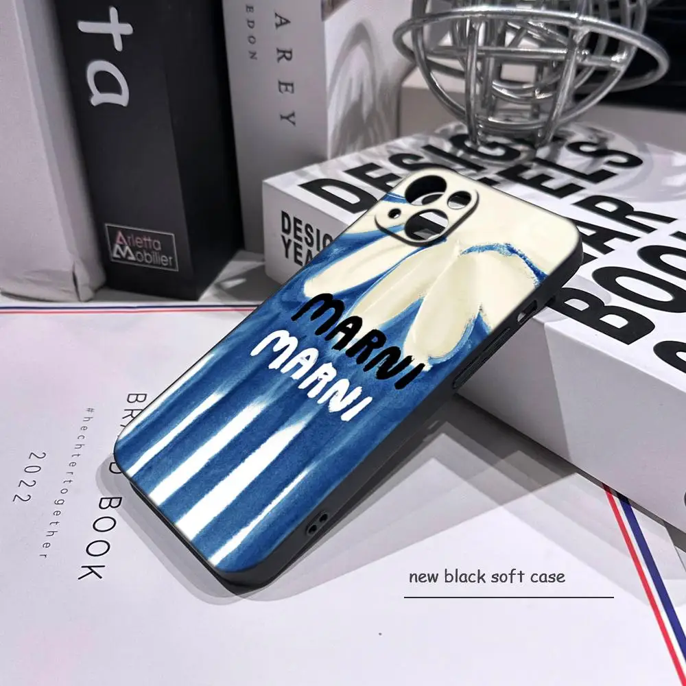 Модный чехол M-Marni для iPhone 17 Air 16 15 14 Plus 13 12 11 Pro Max 16e, противоударный, прозрачный, с HD-защитой задней панели (art.: 3920db06360a7) - 3920db06360a7