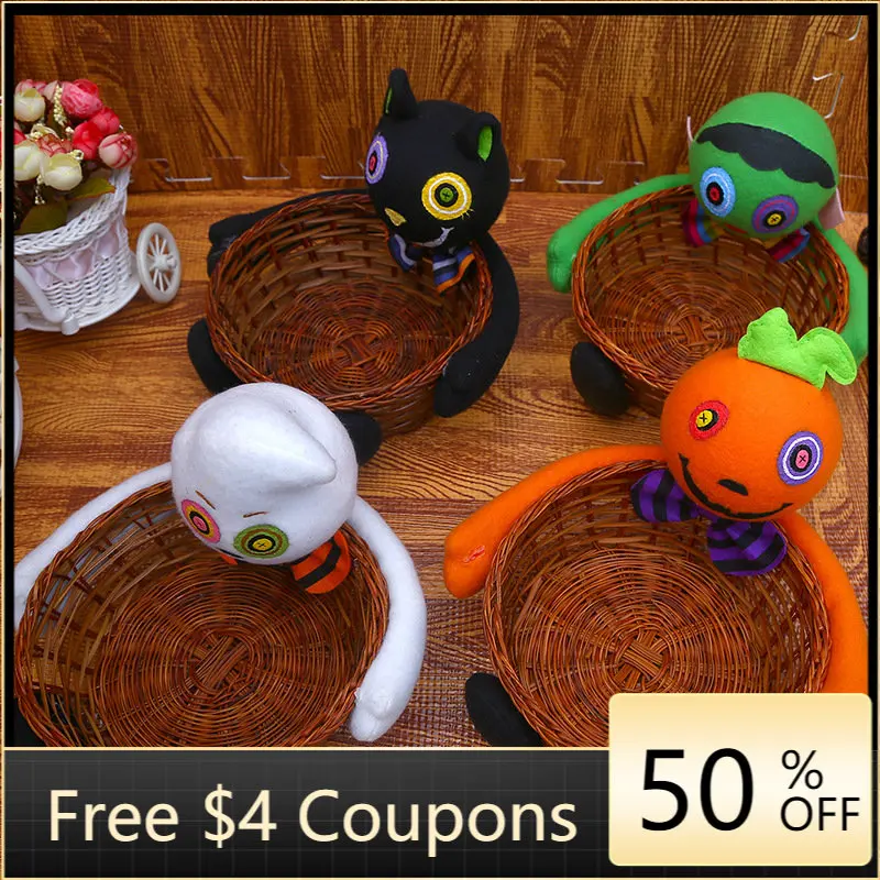 Halloween Decoration  Halloween Decorations for Home Spooky Pumpkin Doll Candy Basket Decorations