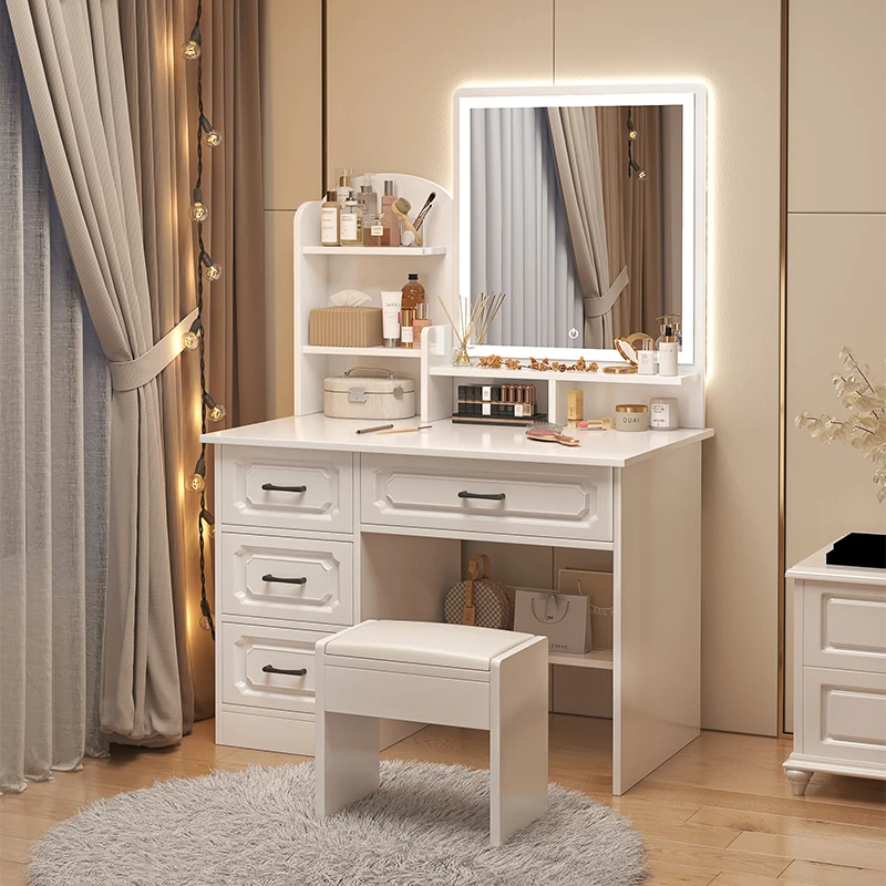 

Makeup Lacquer Dressing Table Box Mirrors Drawer Toiletries Dressing Table Cabinets Living Room Penteadeira Bedroom Furniture