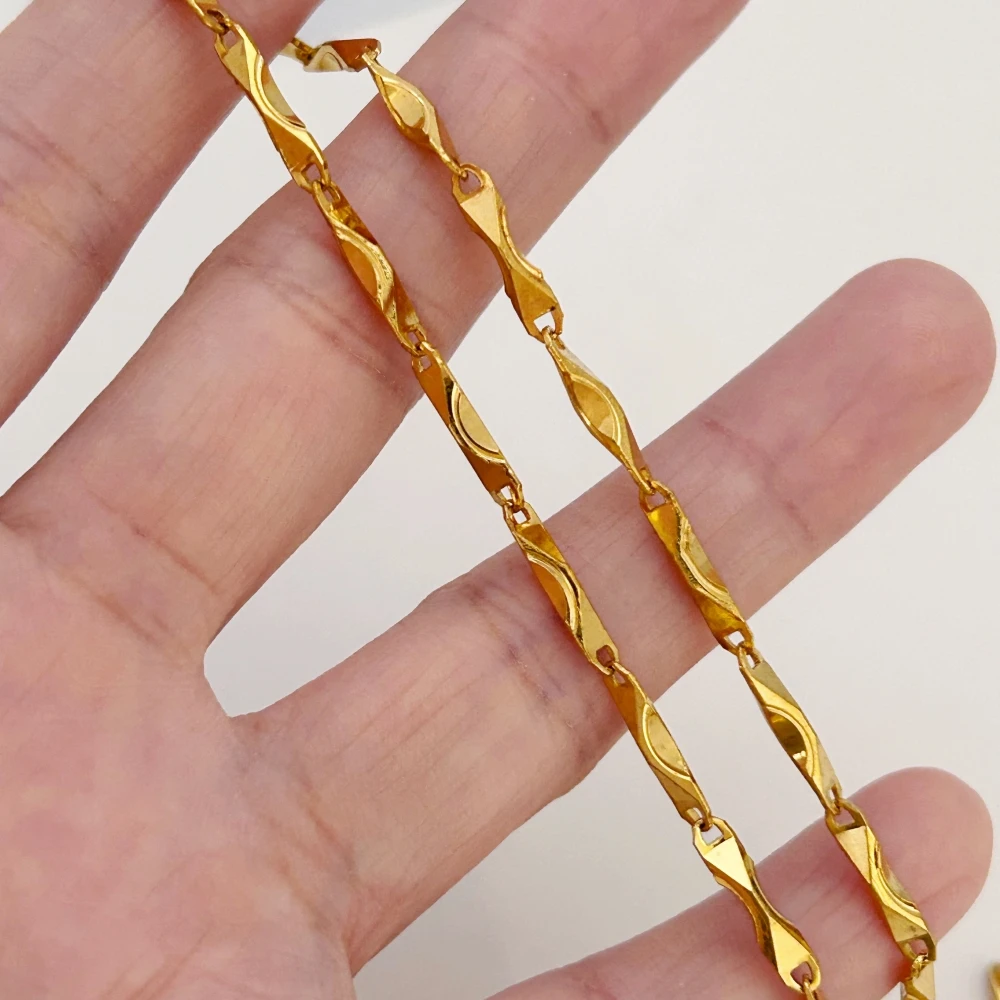Дубай позолоченные 2 5 мм цепочки с волнами воды для женщин 22-дюймовый воротник Femme