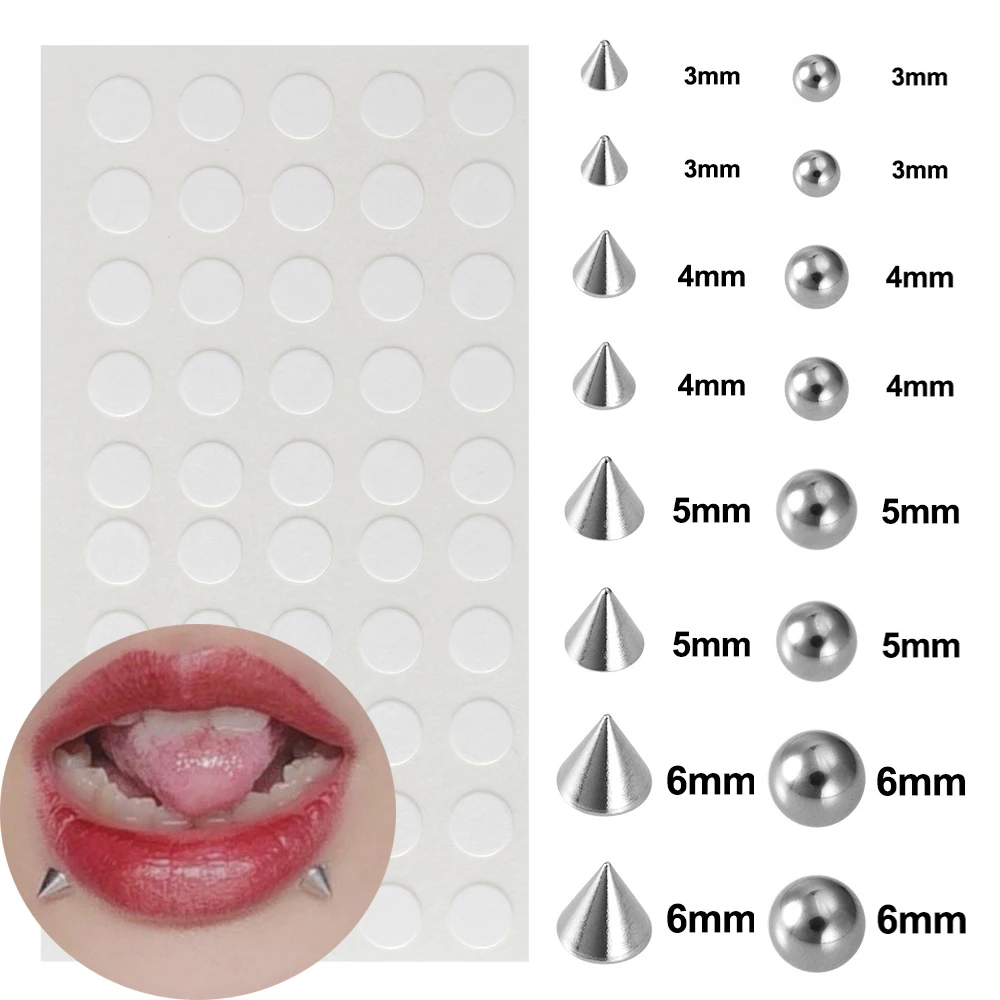 

Nose Lip Nails Sticker Belly Eyebrow Piercing Stud Non Piercied Earring Stud Set New Fake Nose Ring Jewelry Dermal Anchor Top