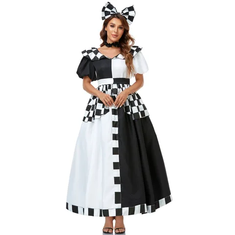 Карнавальный костюм для Хэллоуина, персиковый Костюм Королевы сердец, женское платье для взрослых «Алиса в стране чудес»