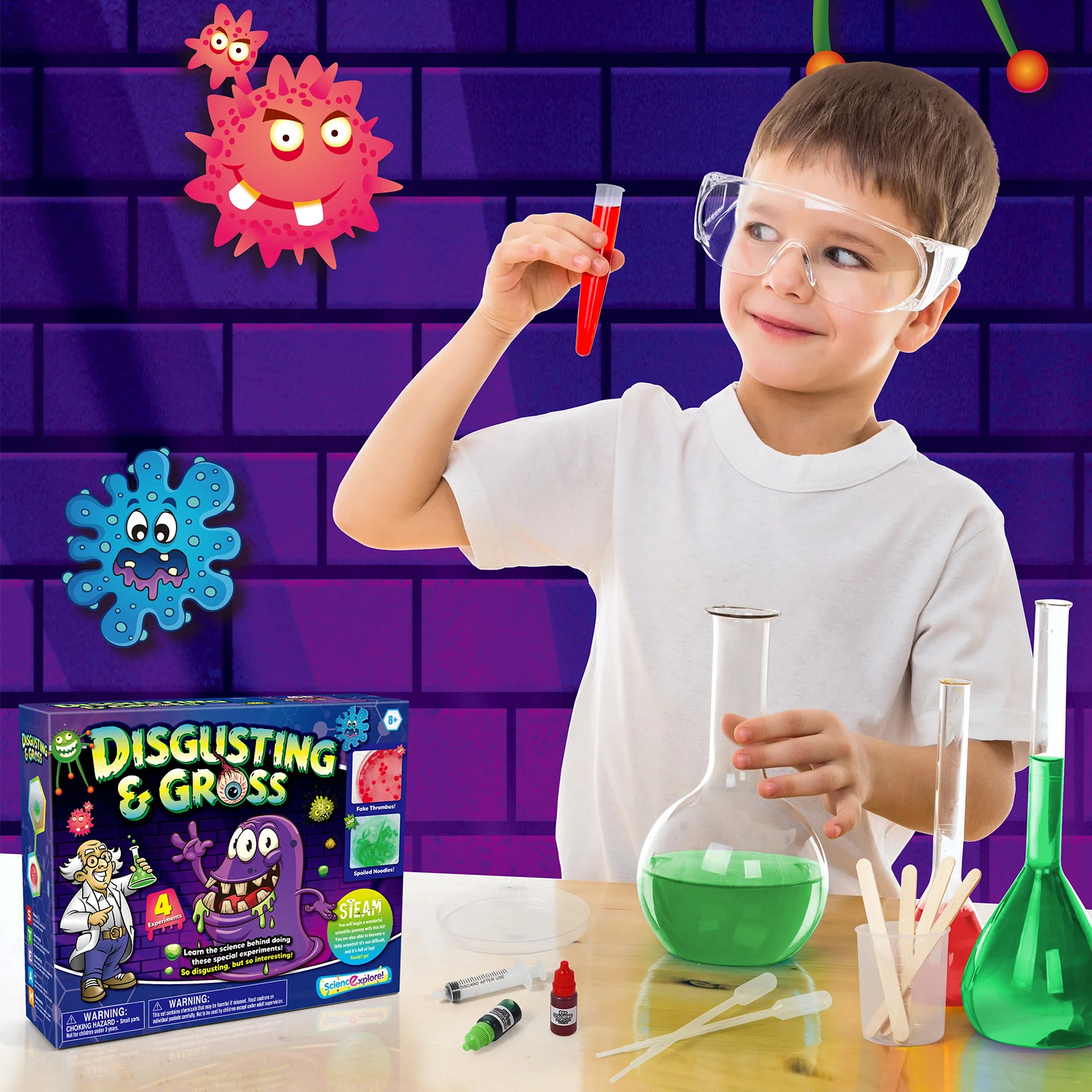 Crazy Chemistry-Juego de 3 experimentos de ciencia gruesa para niños, juguetes educativos para niños, regalos para niños