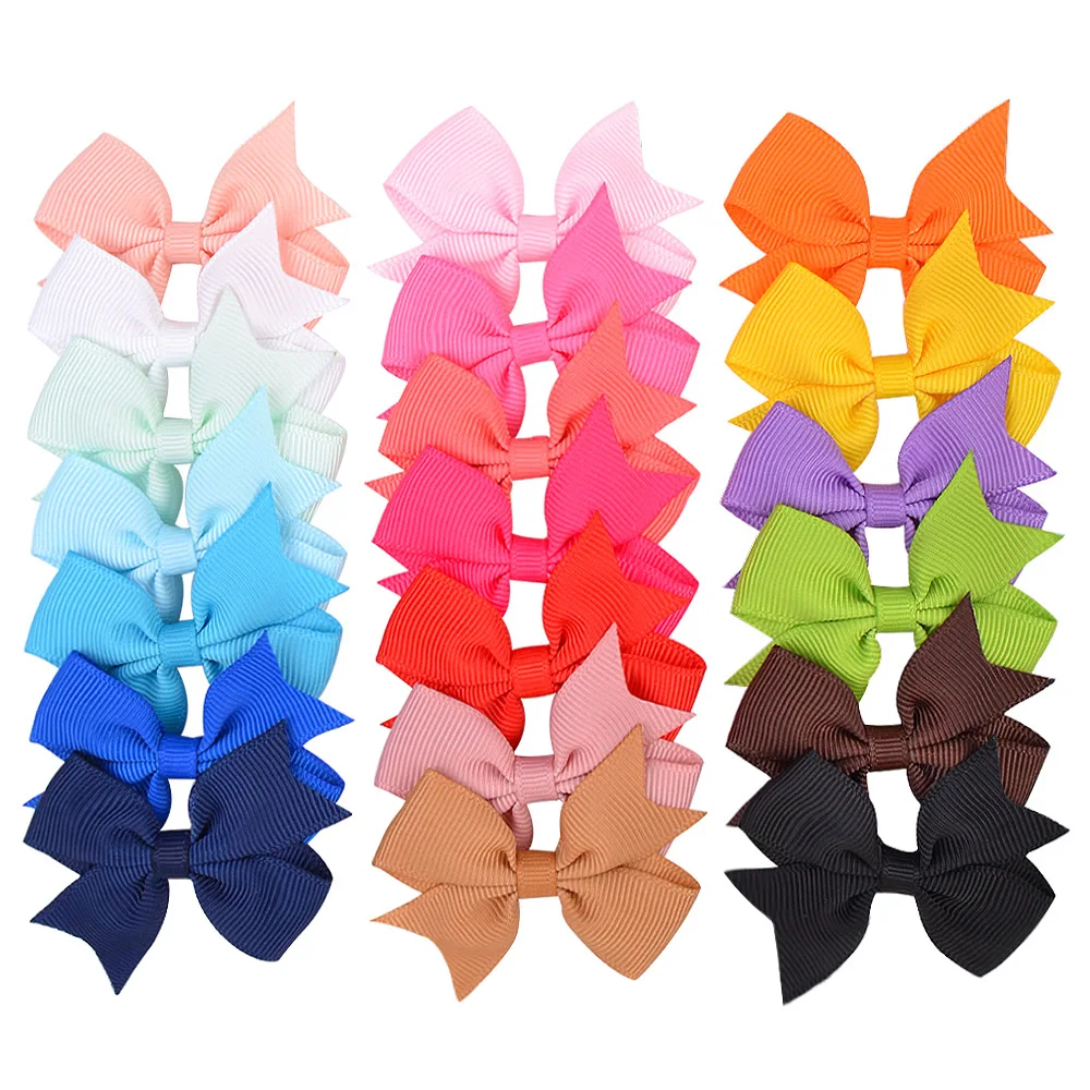 

Wholesale 1Piece Solid Kids Bows Hair Clips For Girls Mini Bowknot Hairpins Boutique Barrettes Headwear Baby Hair Accessories