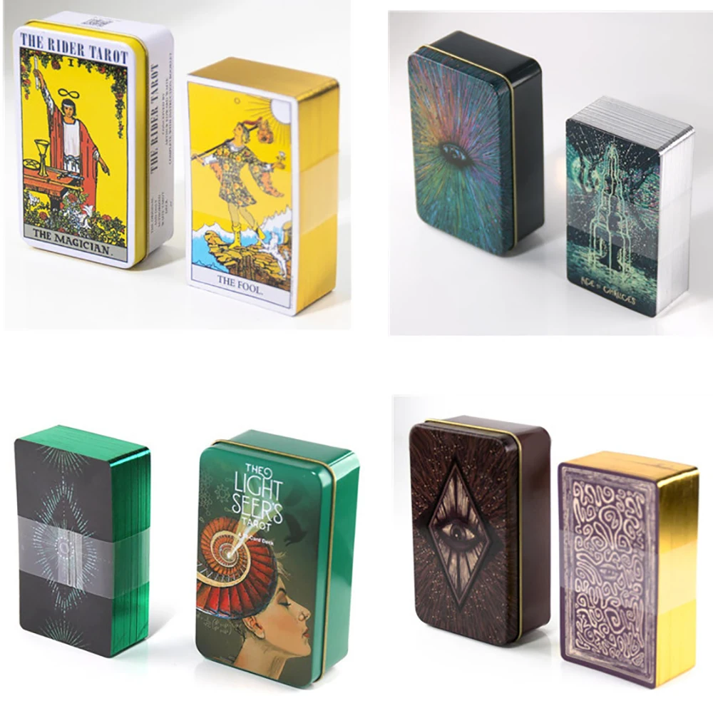 Divination Game Card 10 * 6cm Tarot Fate Iron Box 2022 New Technology Collection Desktop with Instruction Manual |