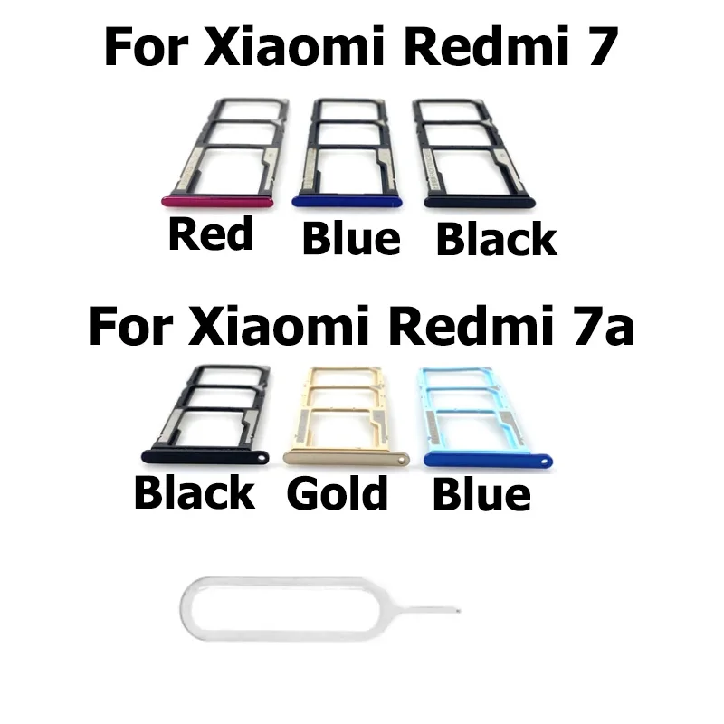 

Оригинал для Xiaomi Redmi 7 7a Sim и SD кардридер держатель ЛОТОК СЛОТ контейнер Замена + контакт