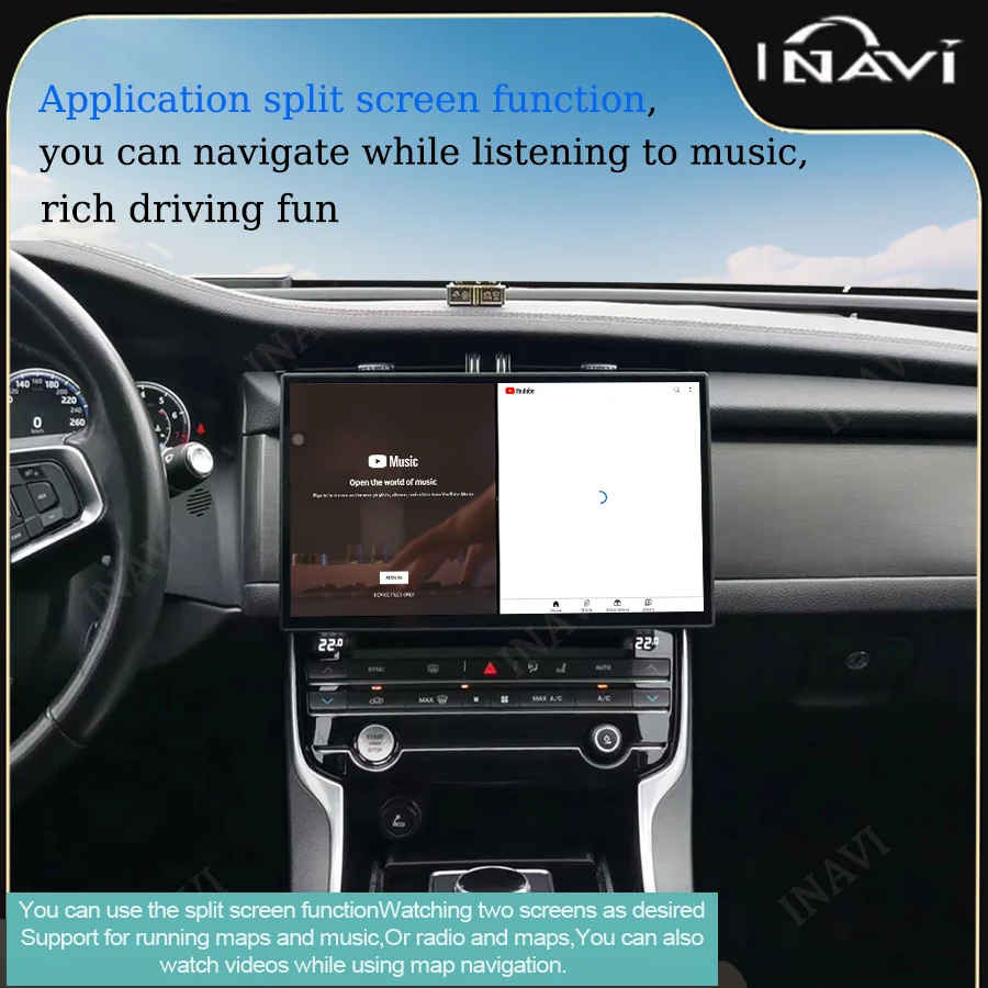 Фото 13,3 дюймовый Android 14 медиаплеер для 2016-2019 Jaguar XF/XFL/X260 Радио беспроводной Carplay и авто сохранить оригинальное меню автомобиля №2