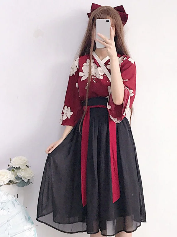 

Ханьфу Хань элемент старинный китайский стиль династия Мин улучшение традиционная одежда женское азиатское Платье милое пальто юбка