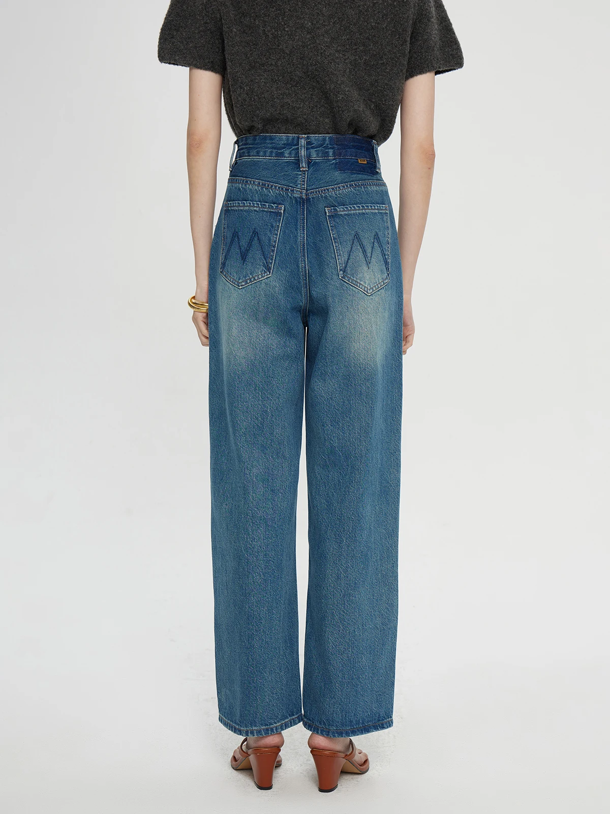 Mackerl Kiss женские свободные широкие джинсы осенние новые маленькие прямые брюки с