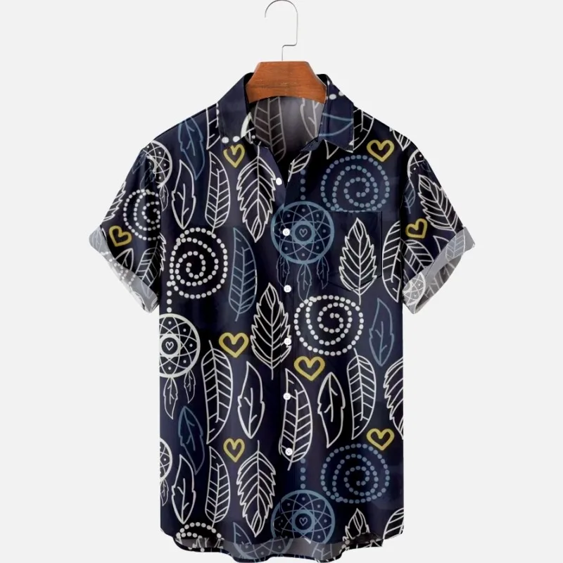 

Summer Flower/Leaf 3d Printed Casual Oversized Men's Shirt
