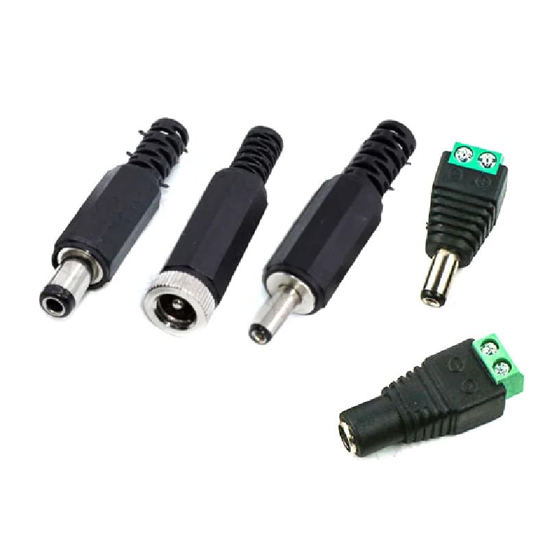 

10PCS DC Power Socket 5.5/3.5*1.1/1.3 5.5-2.1/2.5mm Male and Female Transfer Terminal Plug Solder-free 12V Power Terminal