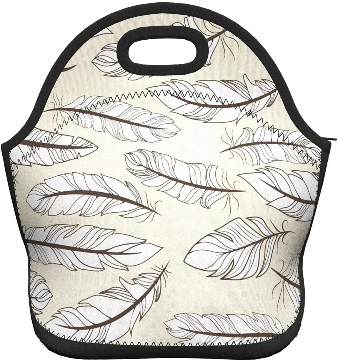 

Vintage Peacock Feathers Neoprene Lunch Bag Boxs,Durable Thermal Tote Bag Organizer Cooler Bento Bags Lunchbox Handbag