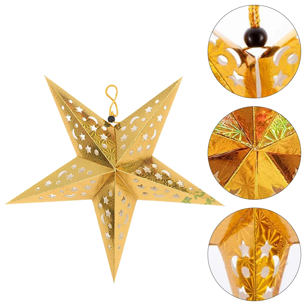 

Pentagram Pendant LED Lanterns Light Decorations Party Decorative Accessories Paper Creative Hanging