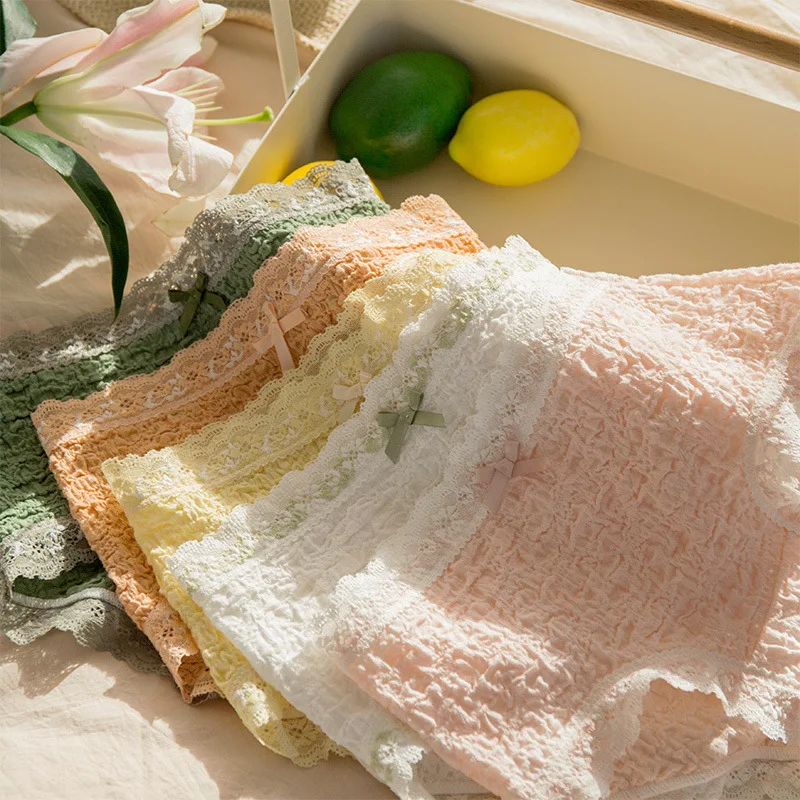 

Women's Cotton Underwear Sexy Lace Panties New Fashion Briefs Mid Waist Seamless Panties Women's Cotton Underpants Sexy Lingerie
