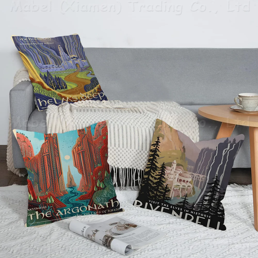 Tolkien Art Cushion Cover Inches Farmhouse Decor Home Throw Pillow Covers For Couch Decorations