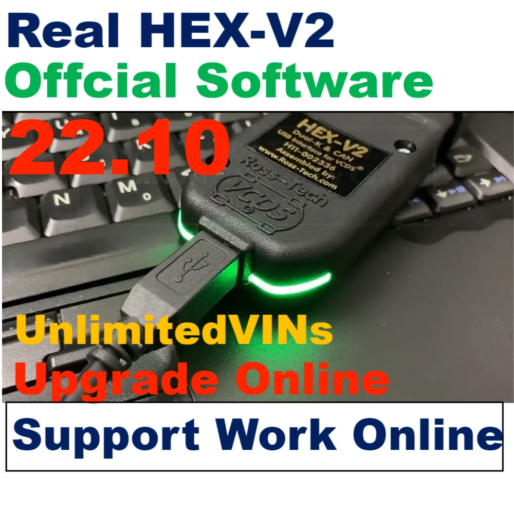 【Update Online】 Real Hex V2 For Vagcom VAG COM HEX V2 USB Interface For VW AUDI Skoda Seat Supports CAN Unlimits