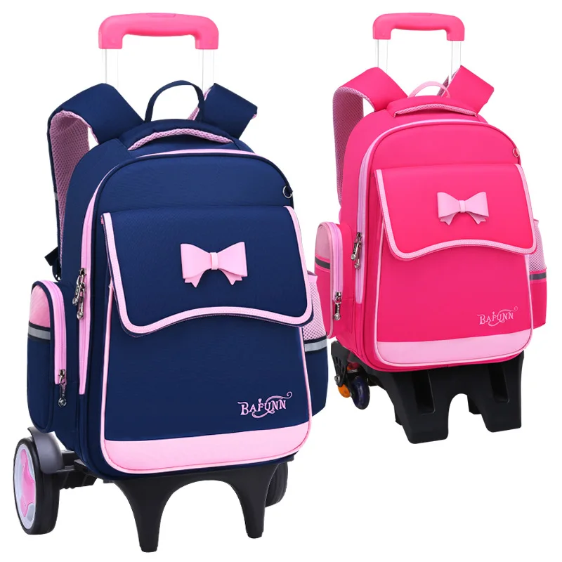 Trolley School Bags school Backpack Removable Children School Bags for Grils with Wheel Kids backpack princess Schoolbag kids