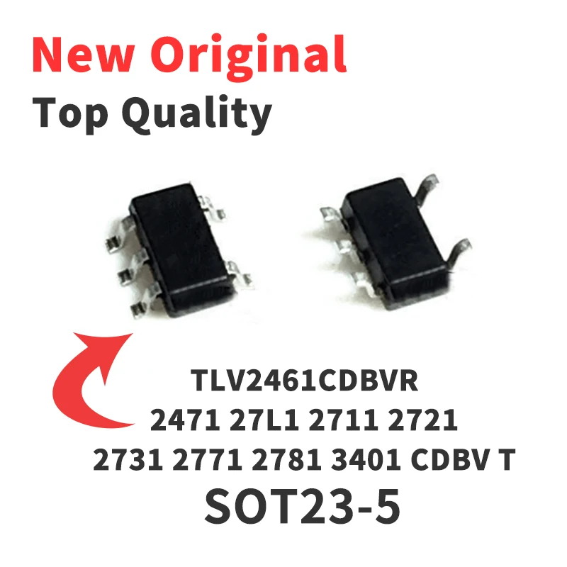

5 Piece TLV2781CDBVR TLV2771CDBVR TLV2731CDBVR TLV2721CDBVR TLV2711CDBVR TLV24L1CDBVR TLV2471CDBVR TLV2461 TLV3401 CDBVR SOT23-5