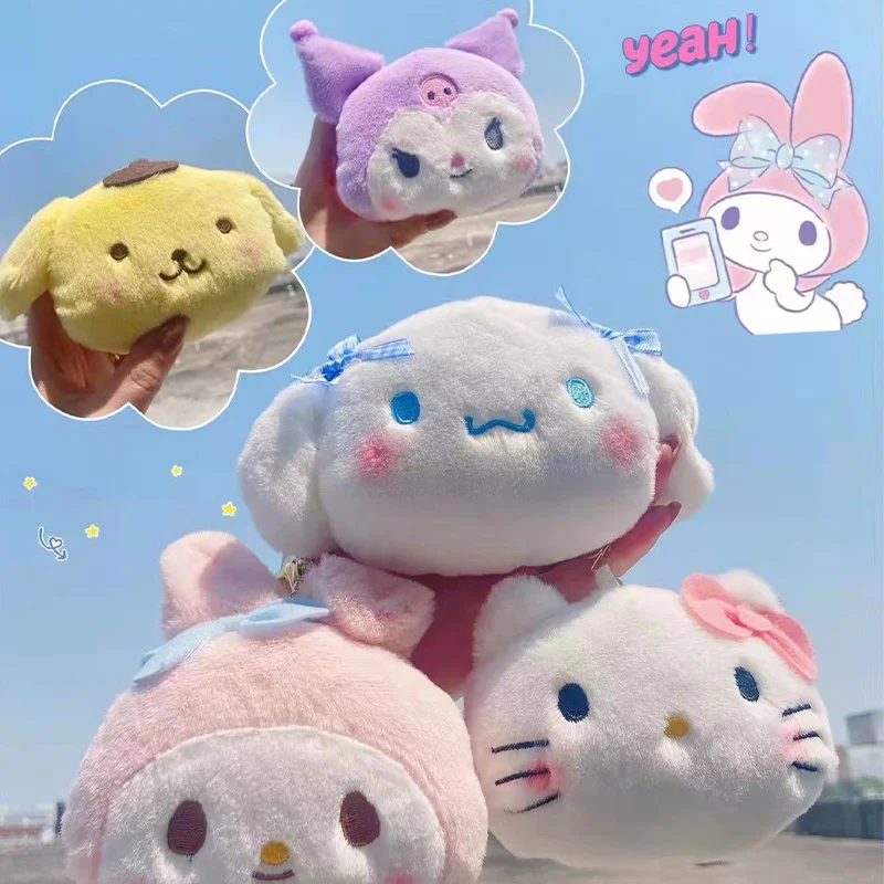 

Kawaii Sanrio, Hello Kitty Kuromi My Melody Cinnamoroll мультяшный плюшевый Кошелек для монет, Изысканная сумка, брелок, подвеска, оригинальный подарок