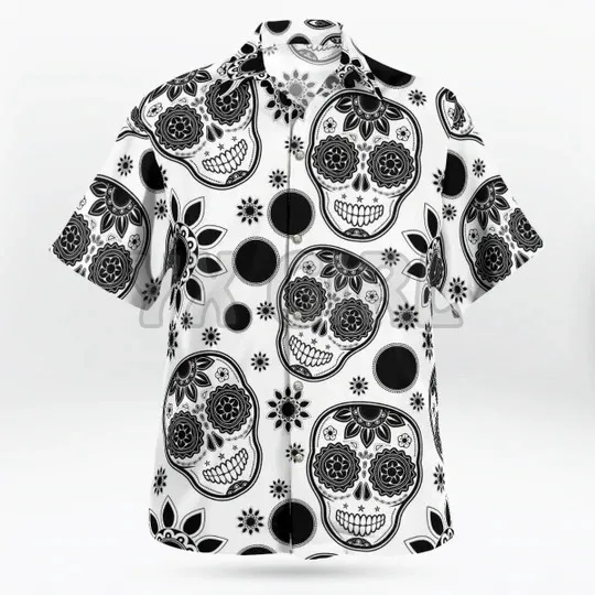 Skull Funny 3D All Over Printed Hawaiian Shirt Men's For Women's Harajuku Casual Shirt Unisex