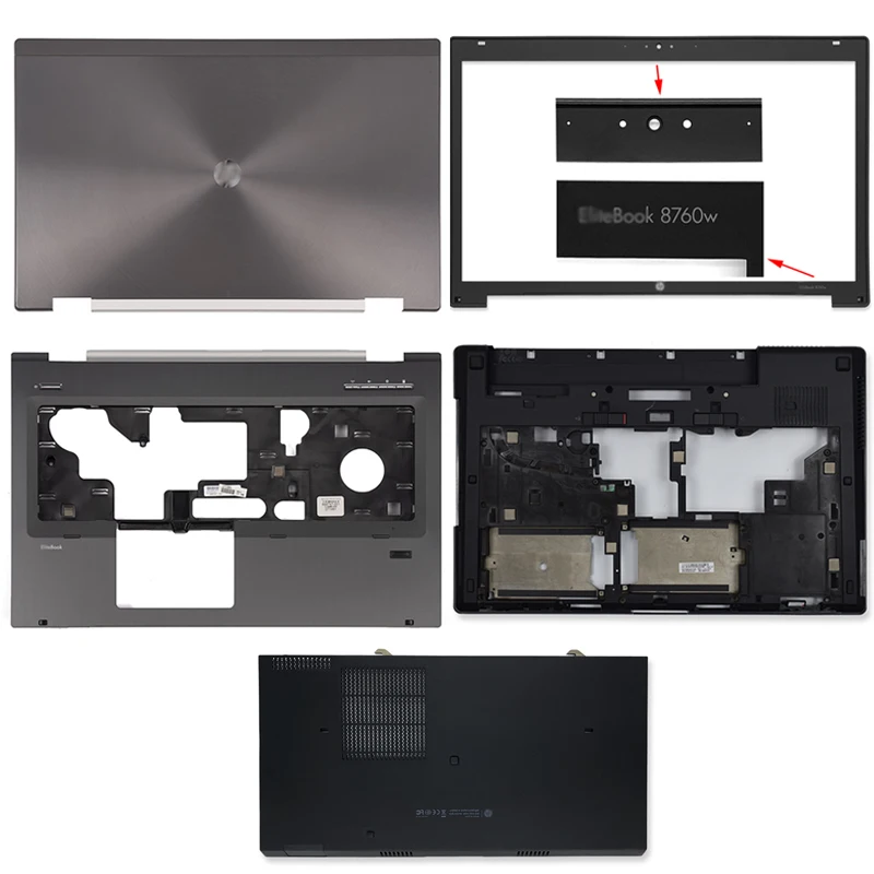 

New Laptop LCD Back Cover For HP EliteBook 8760W 8770W Front Bezel Palmrest Bottom Top Upper Case A B C D E Cover Silver Black