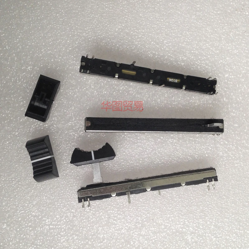 

1 шт. 75 мм черный слайдовый потенциометр Fader A20K B100K/миксер стерео Fader A203 B104 / It может заменить фейдер Panasonic