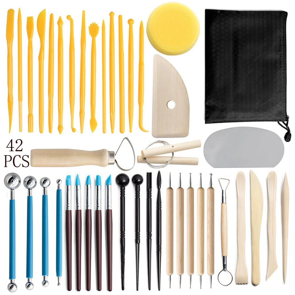 

Premium Pottery Clay Sculpting Tools Kit 42 PcsSet Professional Grade Ceramic Wax Carving Tools for Artistic Creations