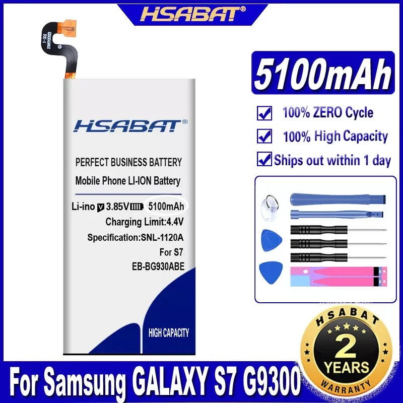 

5100mAh Battery for Samsung GALAXY S7 G9300 SM-G9300 G930L G930 G930F G930A G9308 G9309 G930FD G930W8 EB-BG930ABE