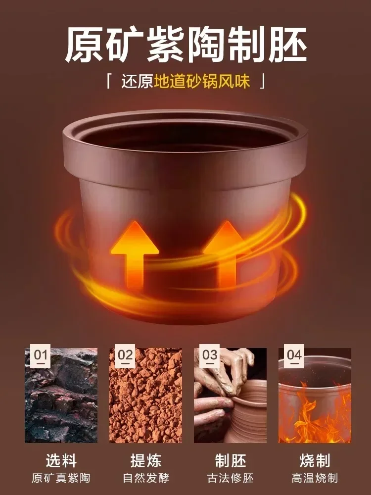 Бытовая электрическая кастрюля для тушения: фиолетовая керамика запеканка супа