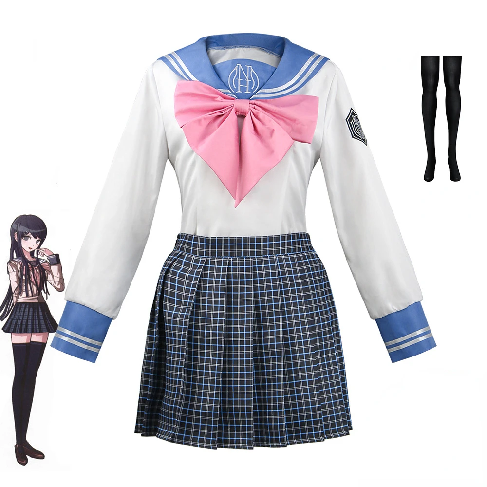 

Anime Danganronpa Maizono Sayaka Cosplay Costume Girl Jk Sailor Suit Student Uniform Halloween Woman Skirt Performance Clothes