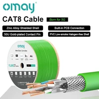 omay cat8 rj45 shielded cable 40gbps 2000mhz sftp22awg installation cable oxygen free copper lszh cpr dca jacket support 4ppo