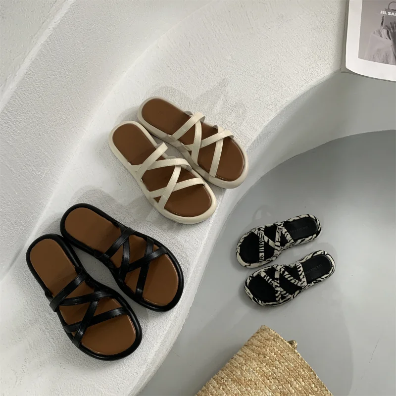 

Women's New Slippers Summer Cross Drag Fashion Non-slip Outerwear Slippers Casual Sandals and Slippers