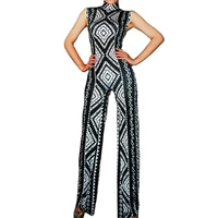 loose sleeveless halter jumpsuits national style women singer dancing nightclub performance wear prom party birthday costumes
