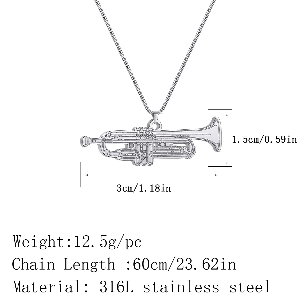 Ожерелье ручной работы из нержавеющей стали с подвеской-трубой для женщин