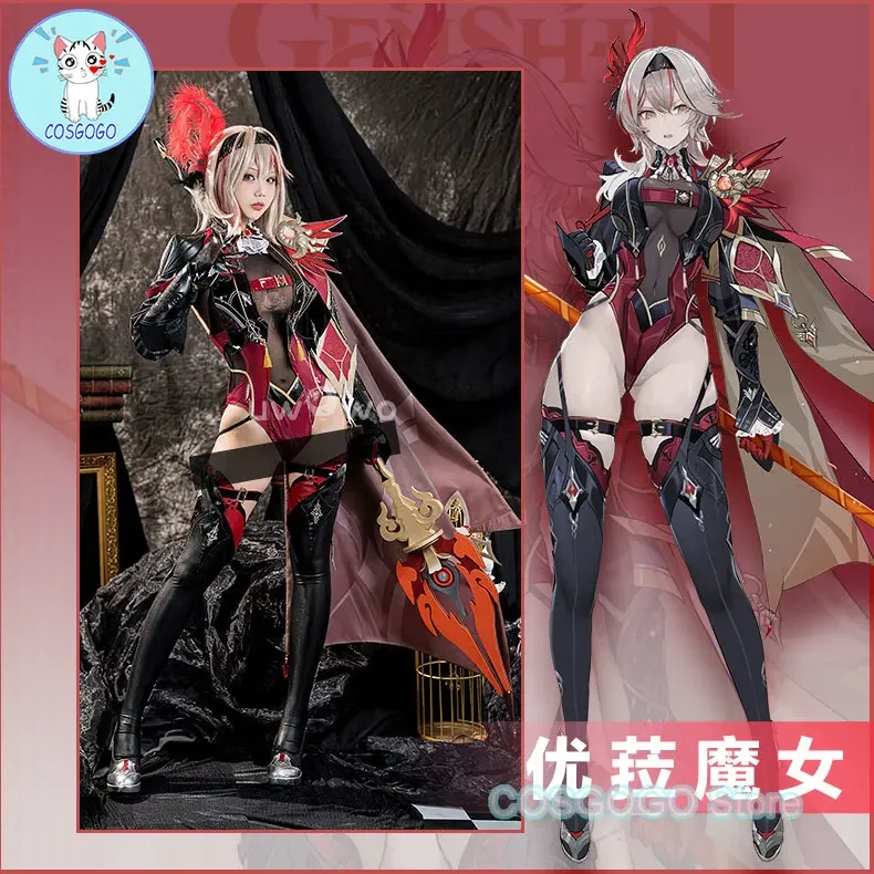 Эксклюзивный косплей Succubus Eula Genshin Impact Косплей Ver. Костюмы на Хэллоуин размер S-3XL
